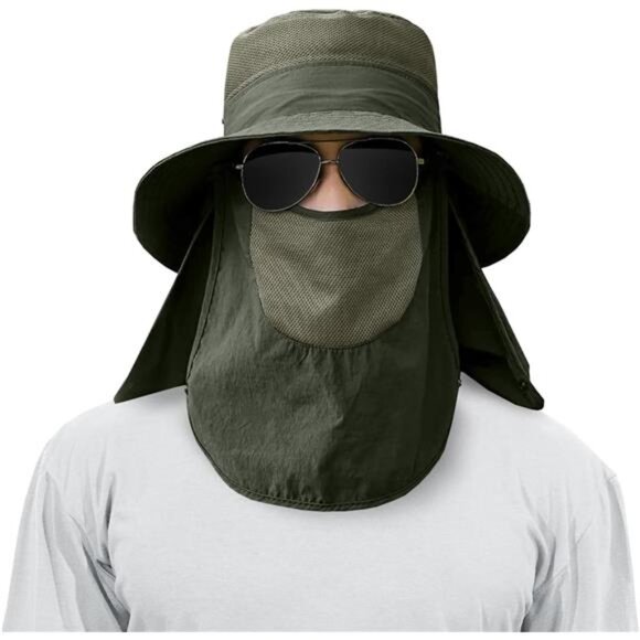 3 Pack Mens Outdoor Wide Brim Fishing Hat,UPF 50+ Sun Protection Cap - Picture 2 of 8